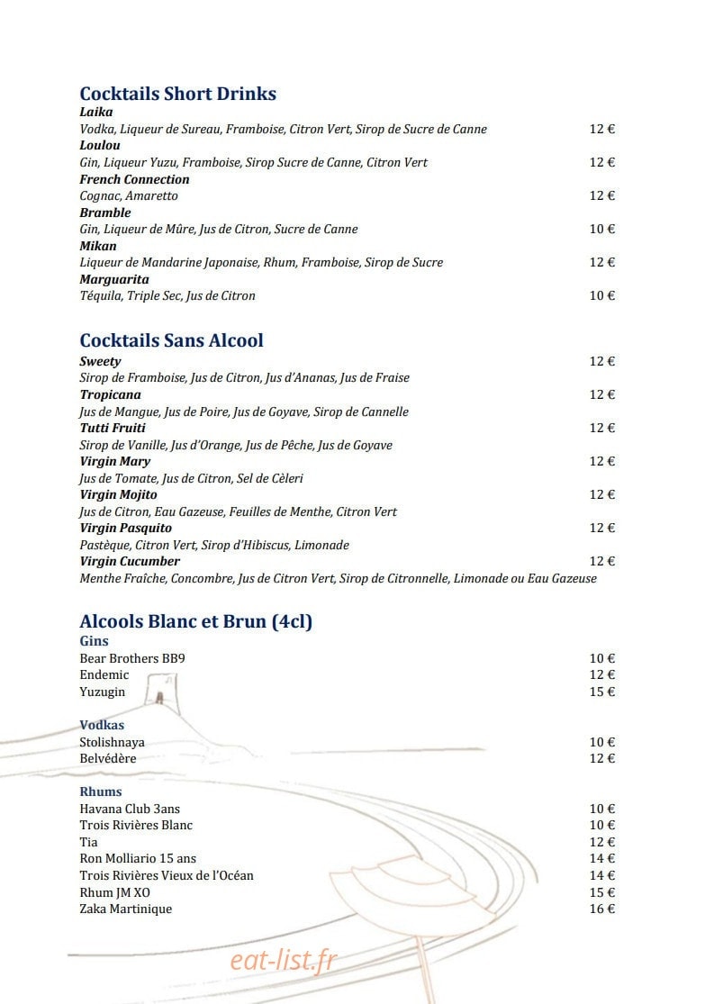 La Table du Pinarello — carte page 7