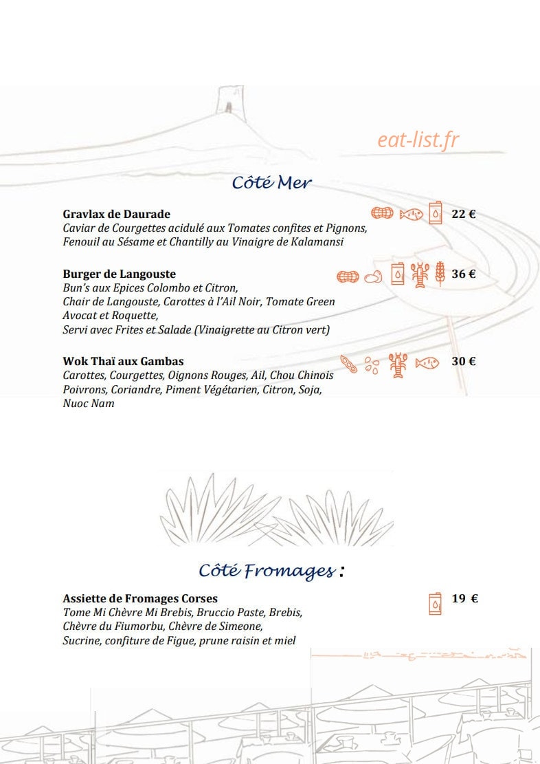 La Table du Pinarello — carte page 2