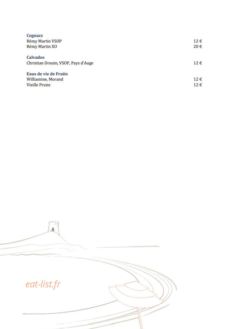 La Table du Pinarello — carte page 9
