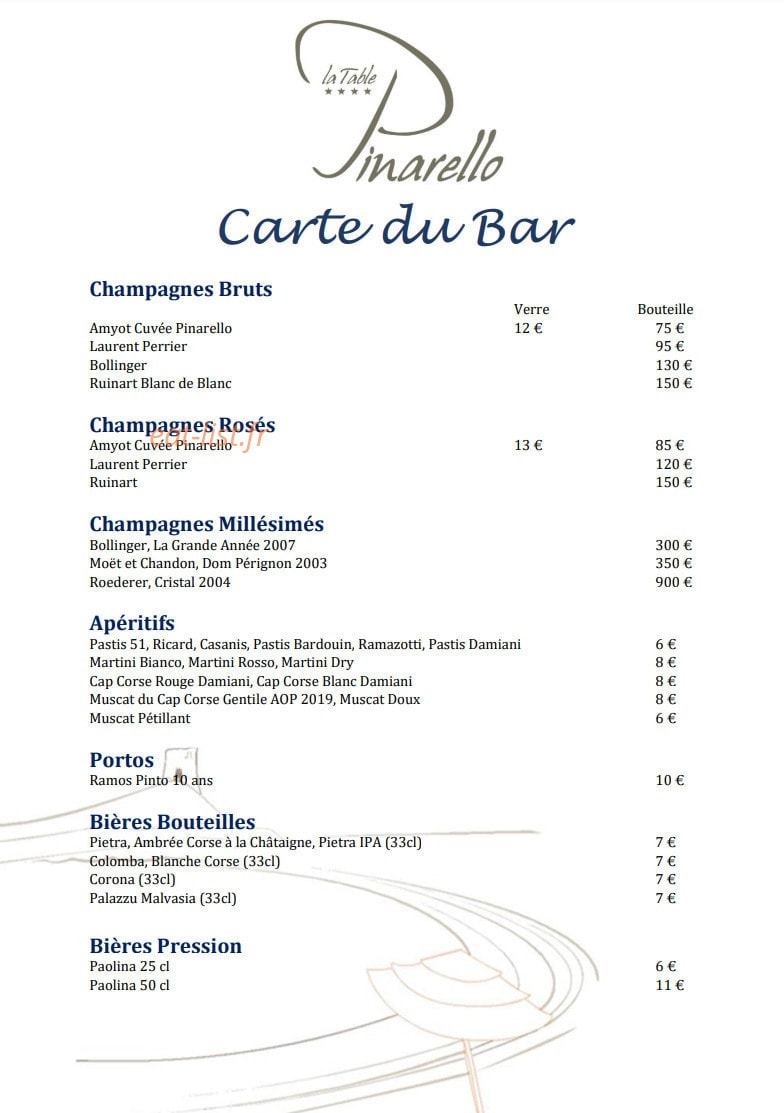 La Table du Pinarello — carte page 5