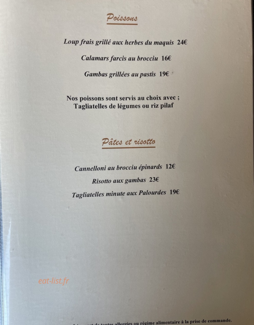 Le Patio-Pinarello — carte page 8