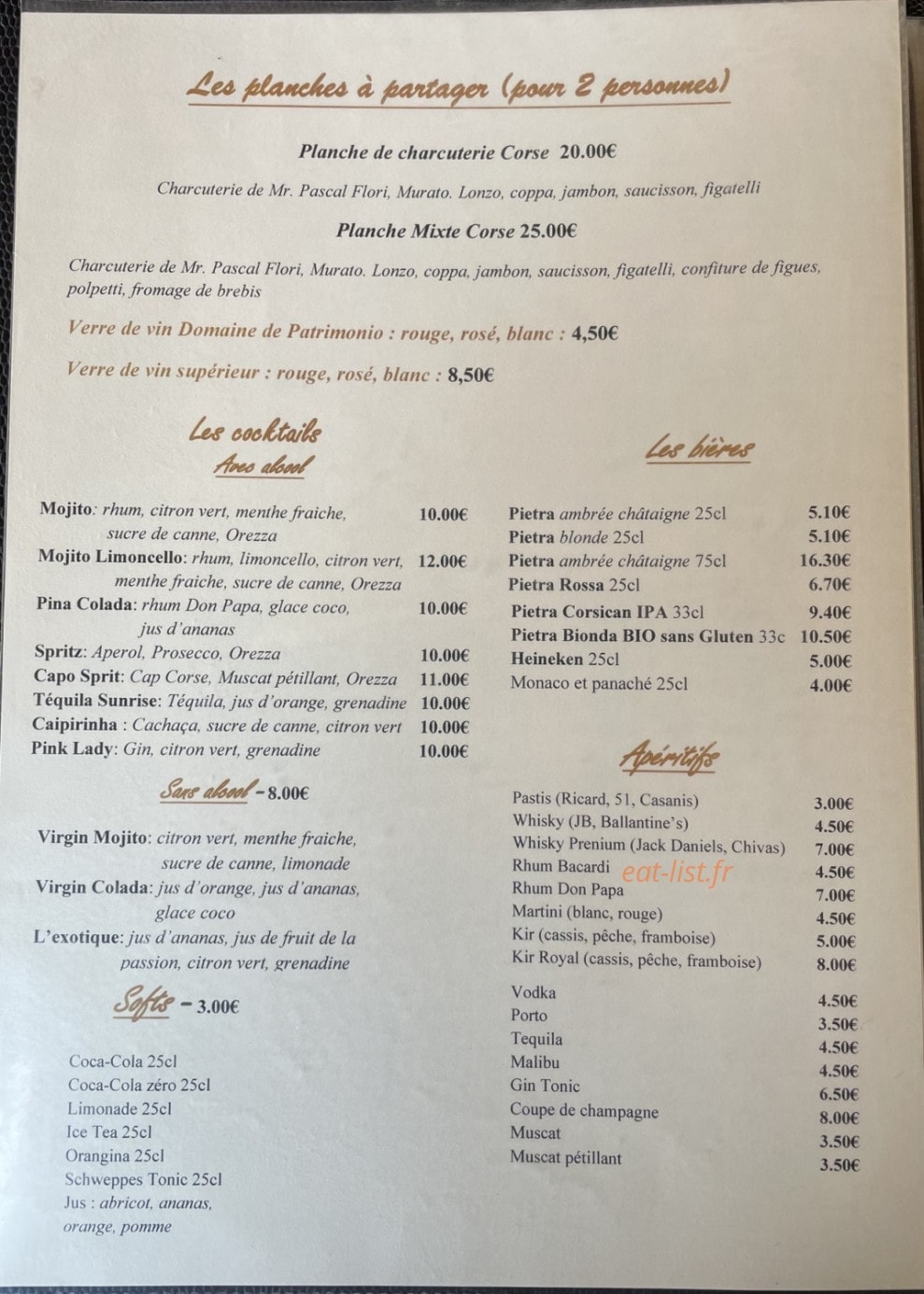 Le Patio-Pinarello — carte page 2
