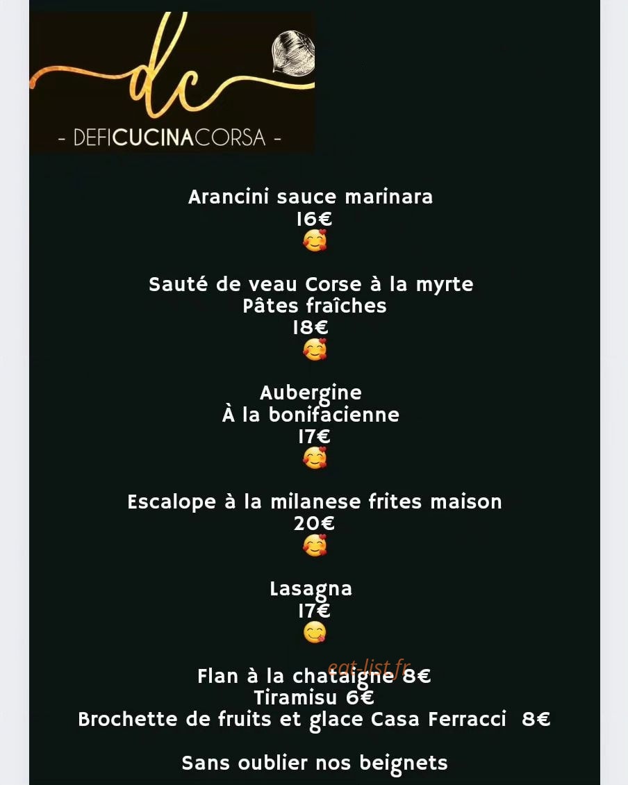 Défi cucina corsa — carte page 1