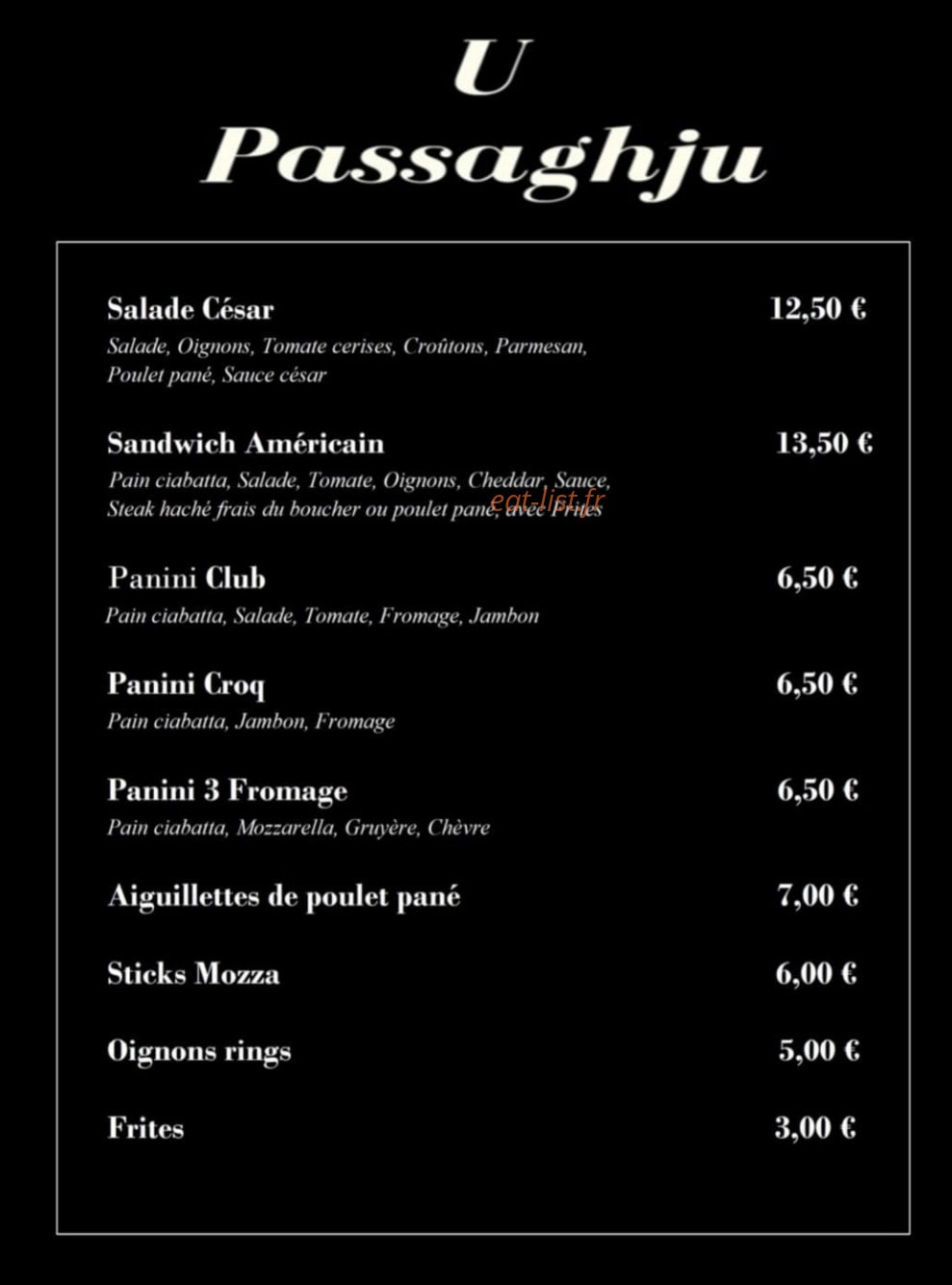 U Passaghju — carte page 2