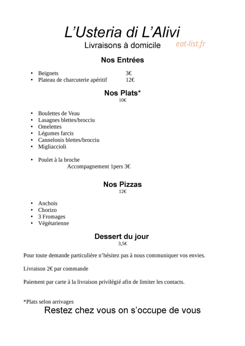 L'usteria — carte page 1