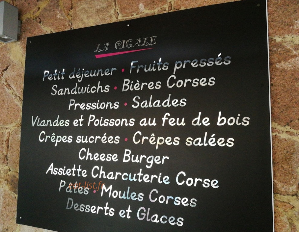 La Cigale — carte page 1
