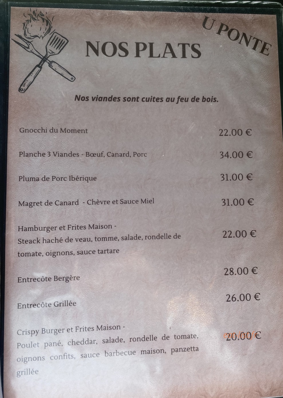 U Ponte Porto — carte page 1