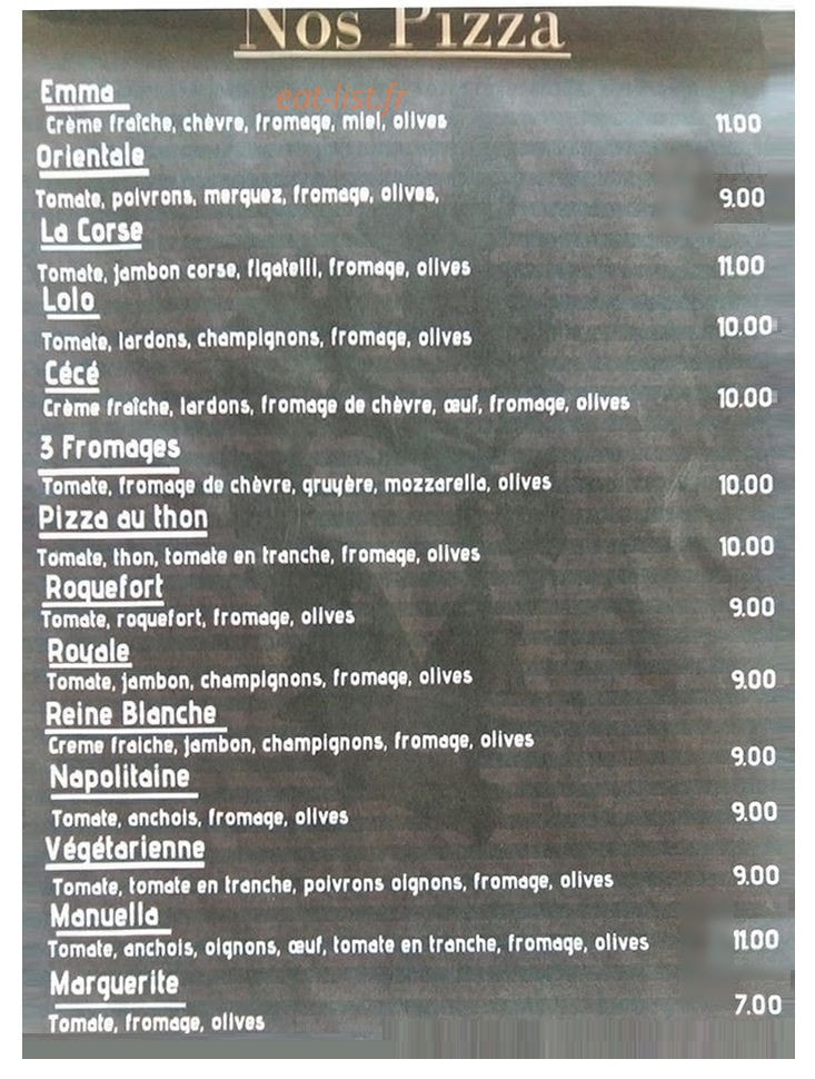 Auberge Chez Lolo — carte page 1