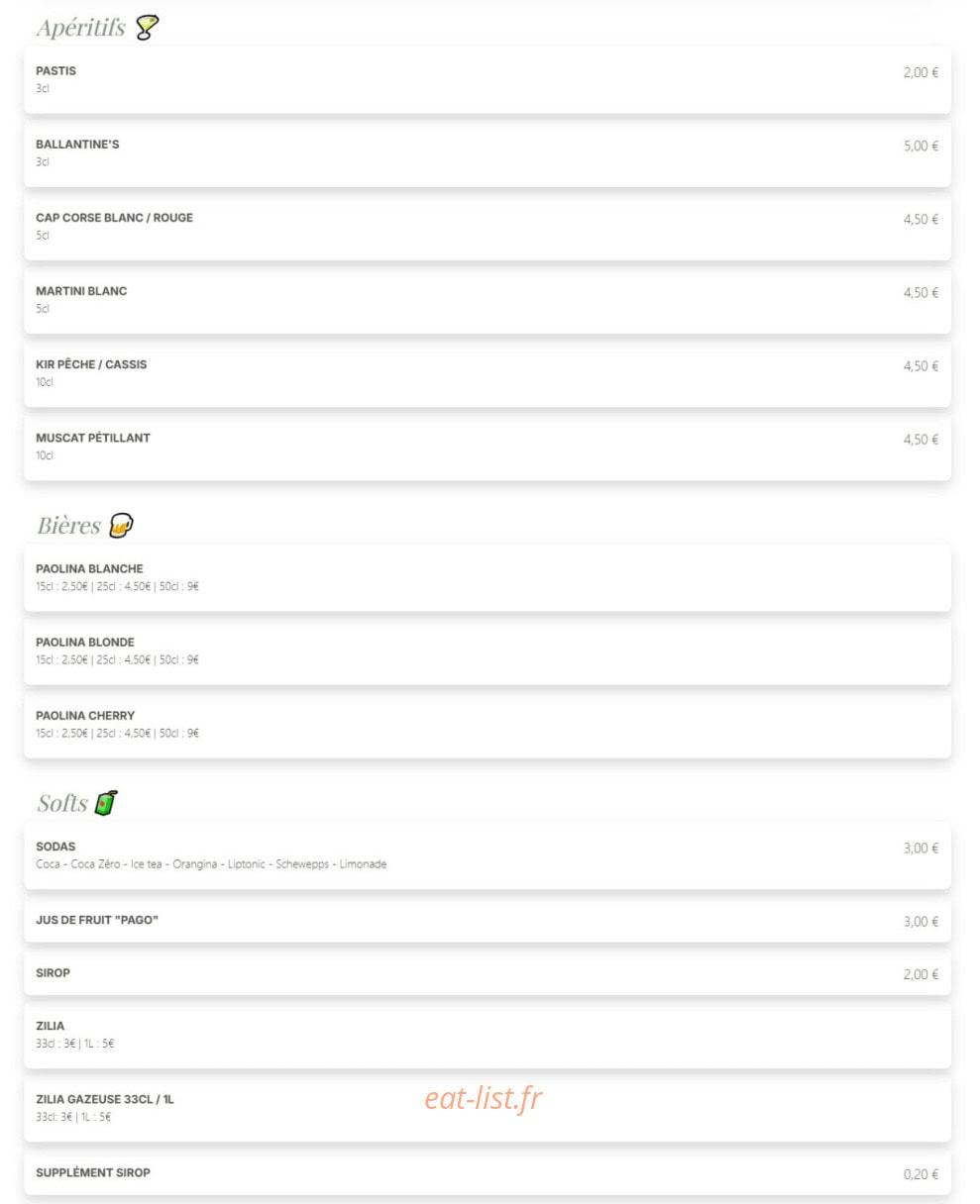 Café des Oliviers — carte page 4