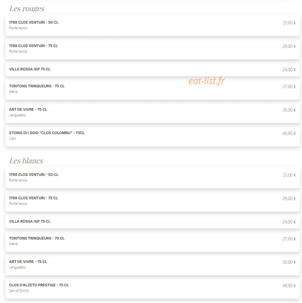 Café des Oliviers — carte page 6