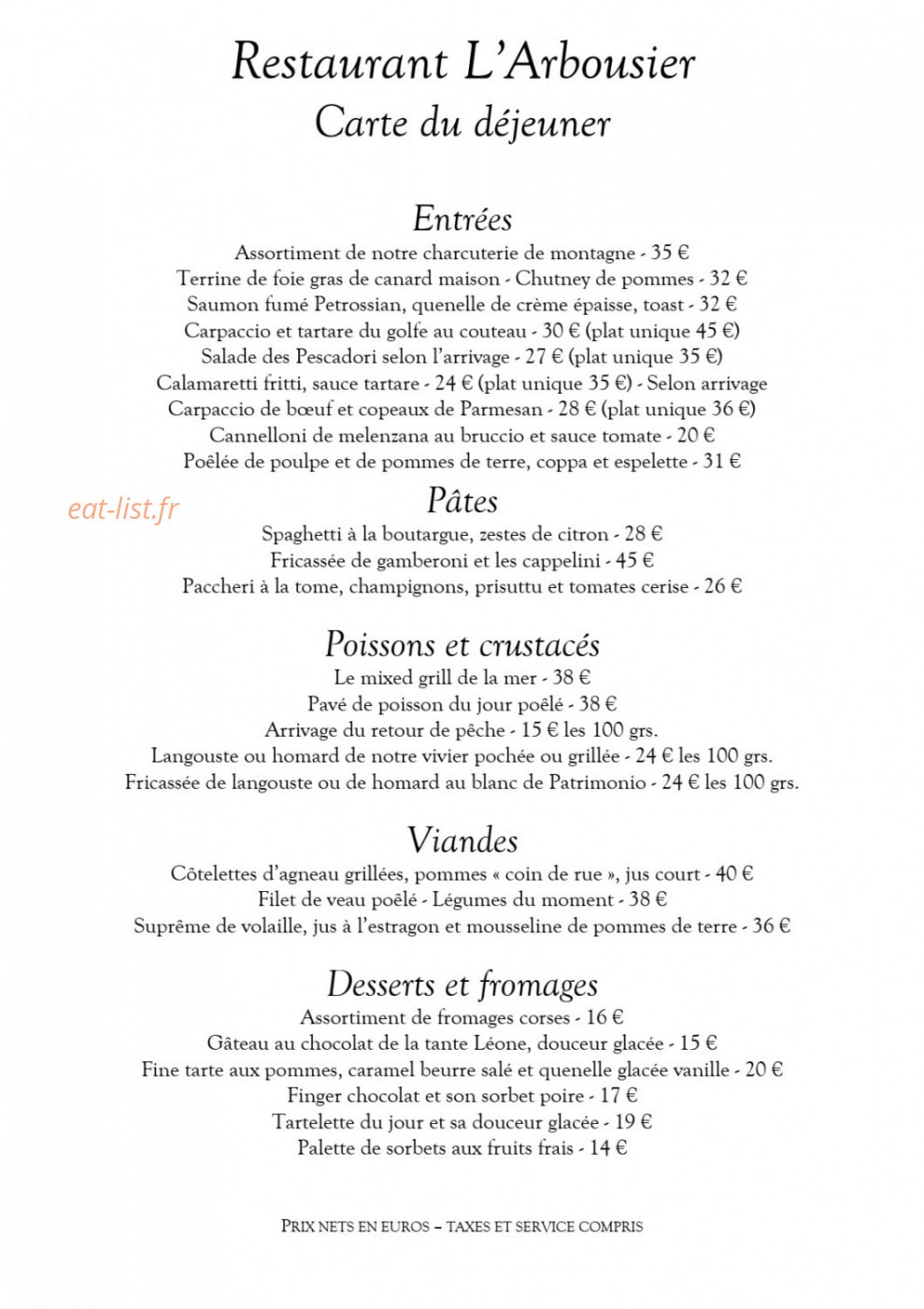 L'Arbousier — carte page 5