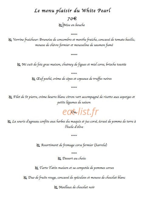 Le White Pearl — carte page 2