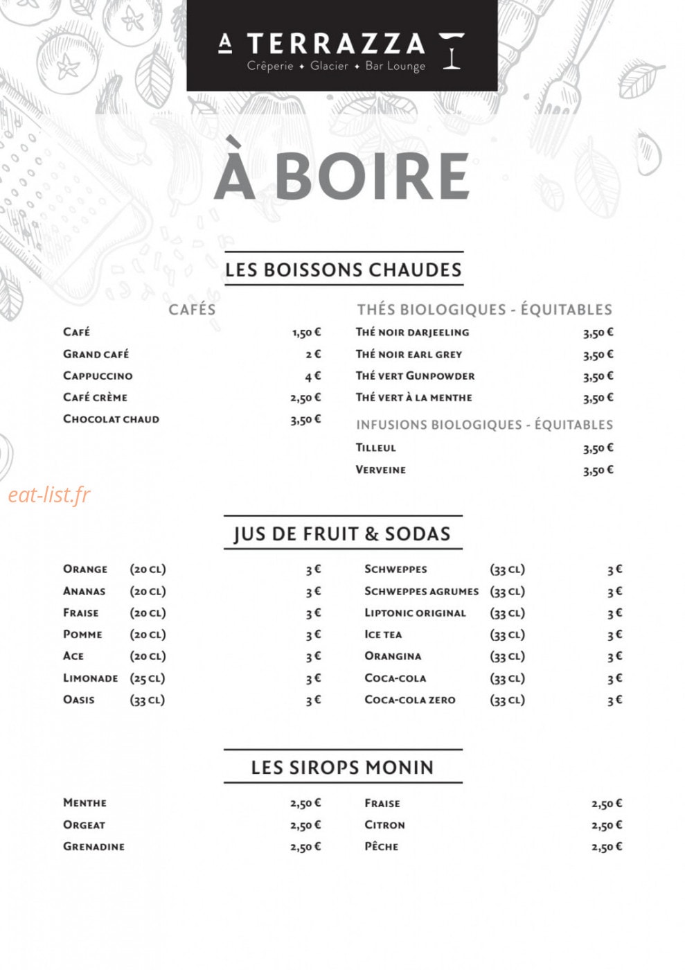 A Terrazza — carte page 10