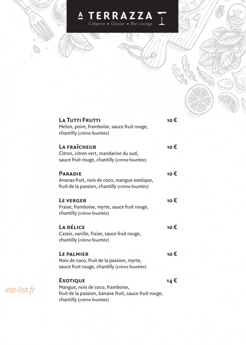 A Terrazza — carte page 18