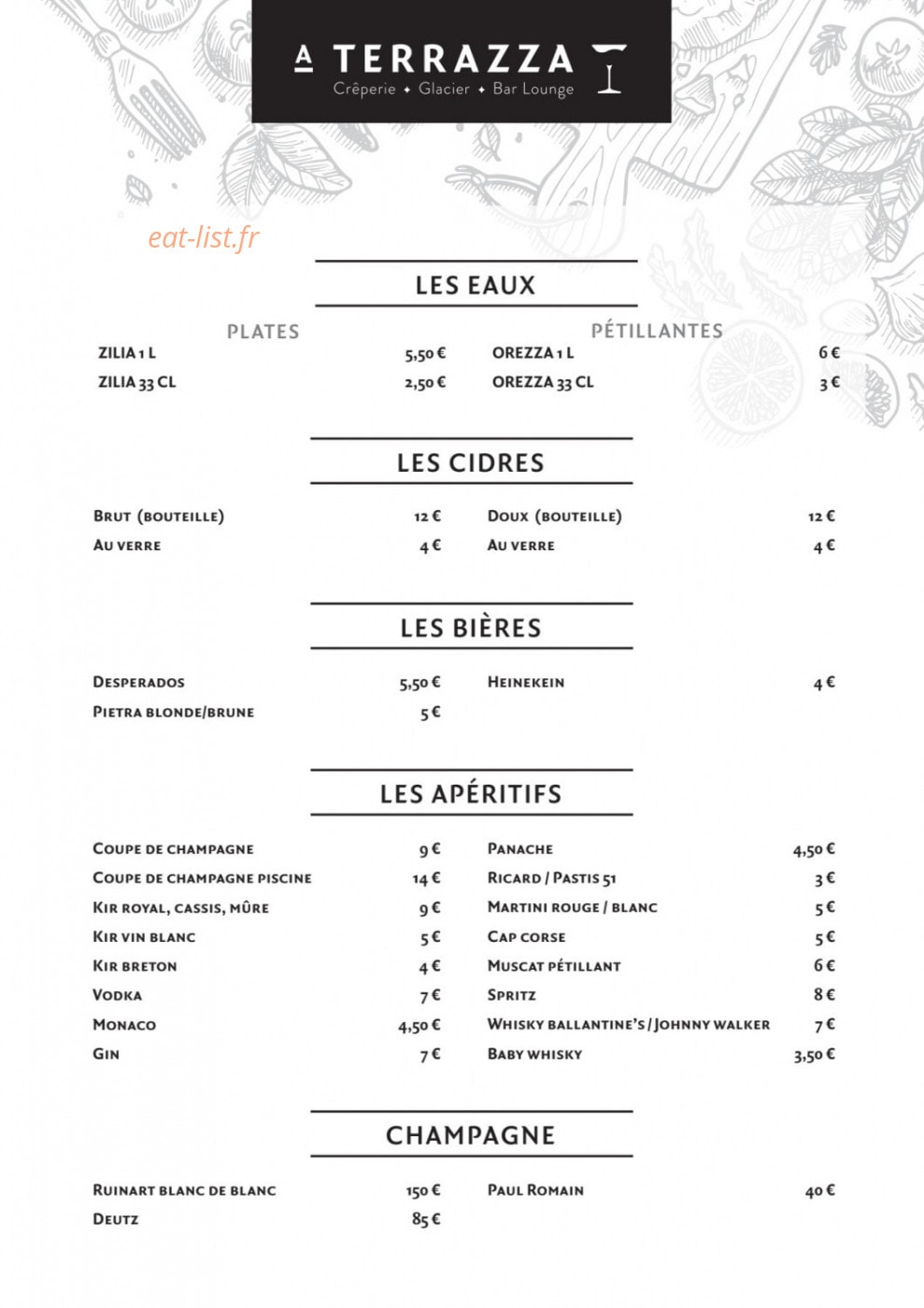A Terrazza — carte page 11