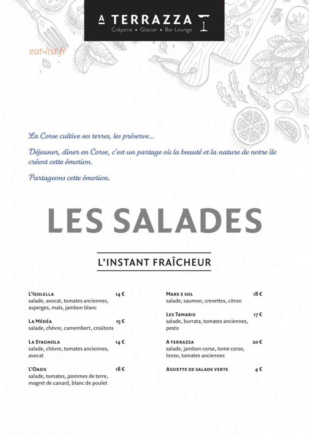 A Terrazza — carte page 3