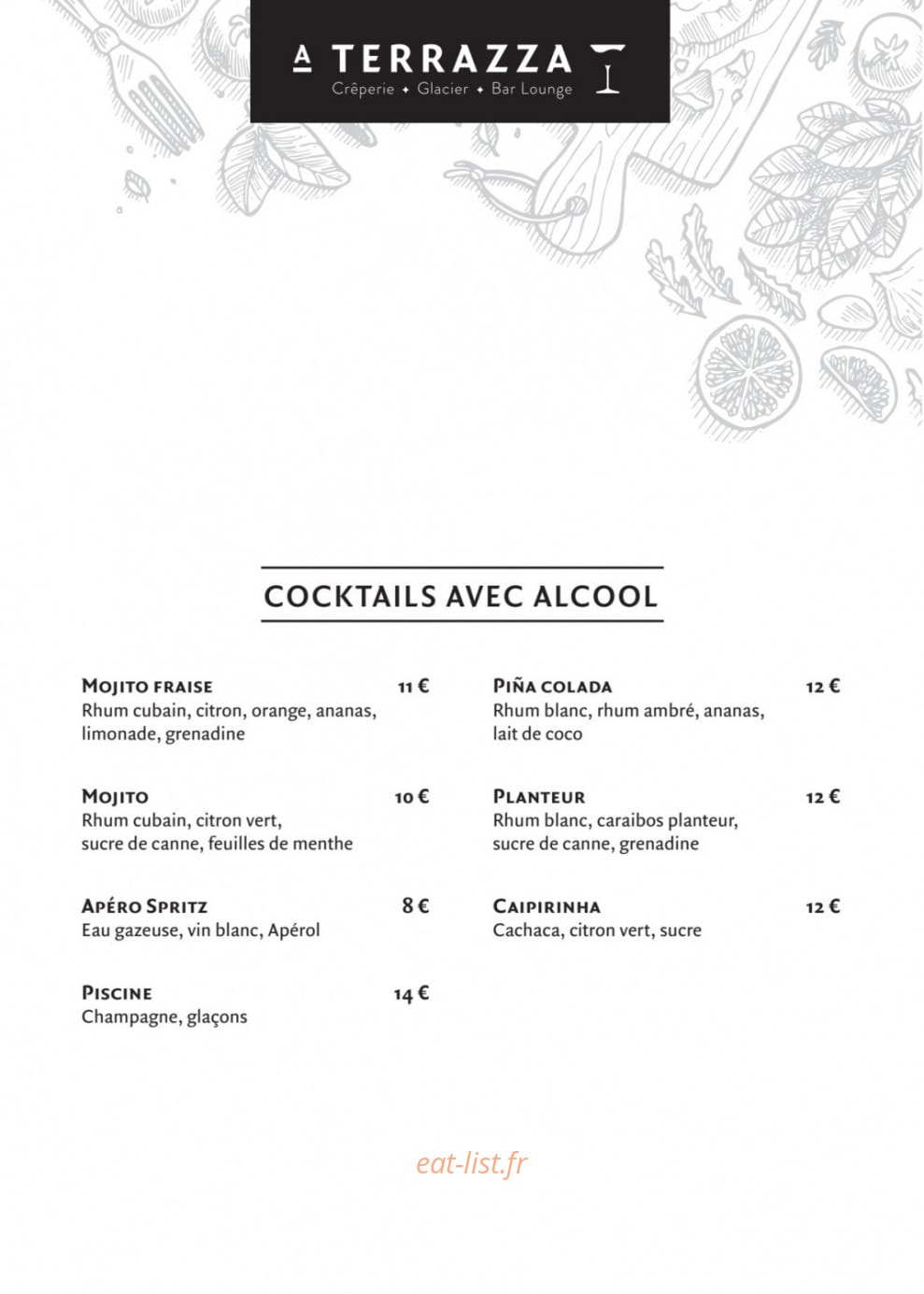 A Terrazza — carte page 21