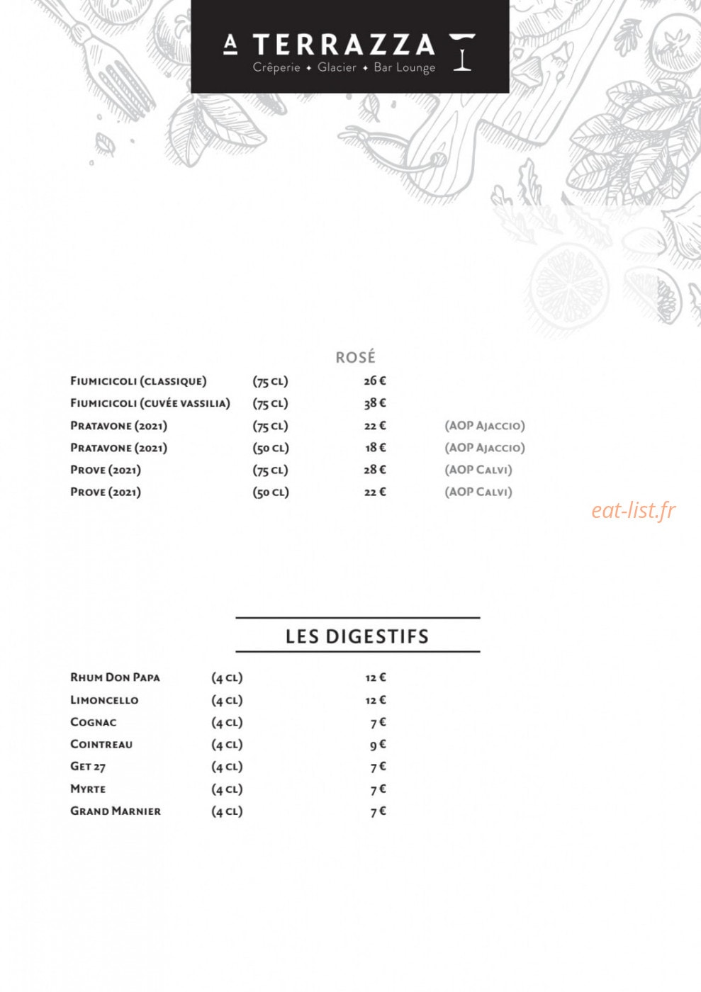 A Terrazza — carte page 13
