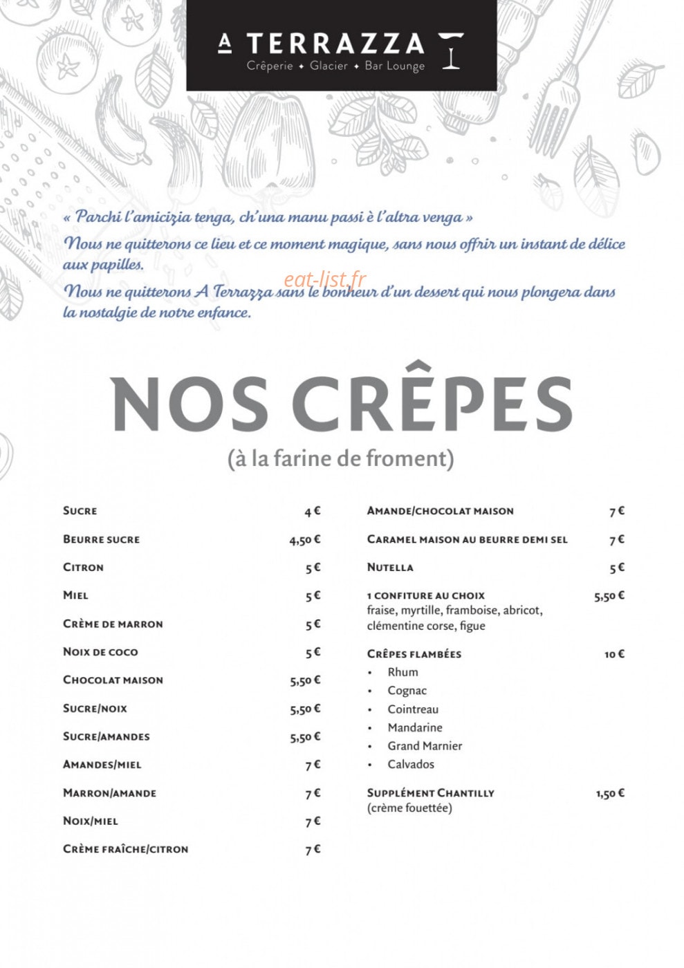 A Terrazza — carte page 8