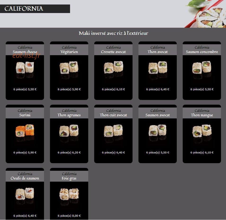 Kiosque Sushi — carte page 2