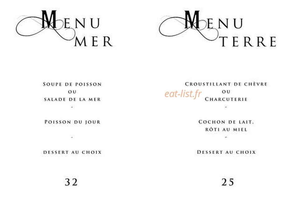 Carte et menu de L' Alta Vista à Porticcio — Les menus