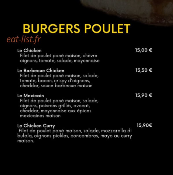 Le Burger Bar — carte page 2