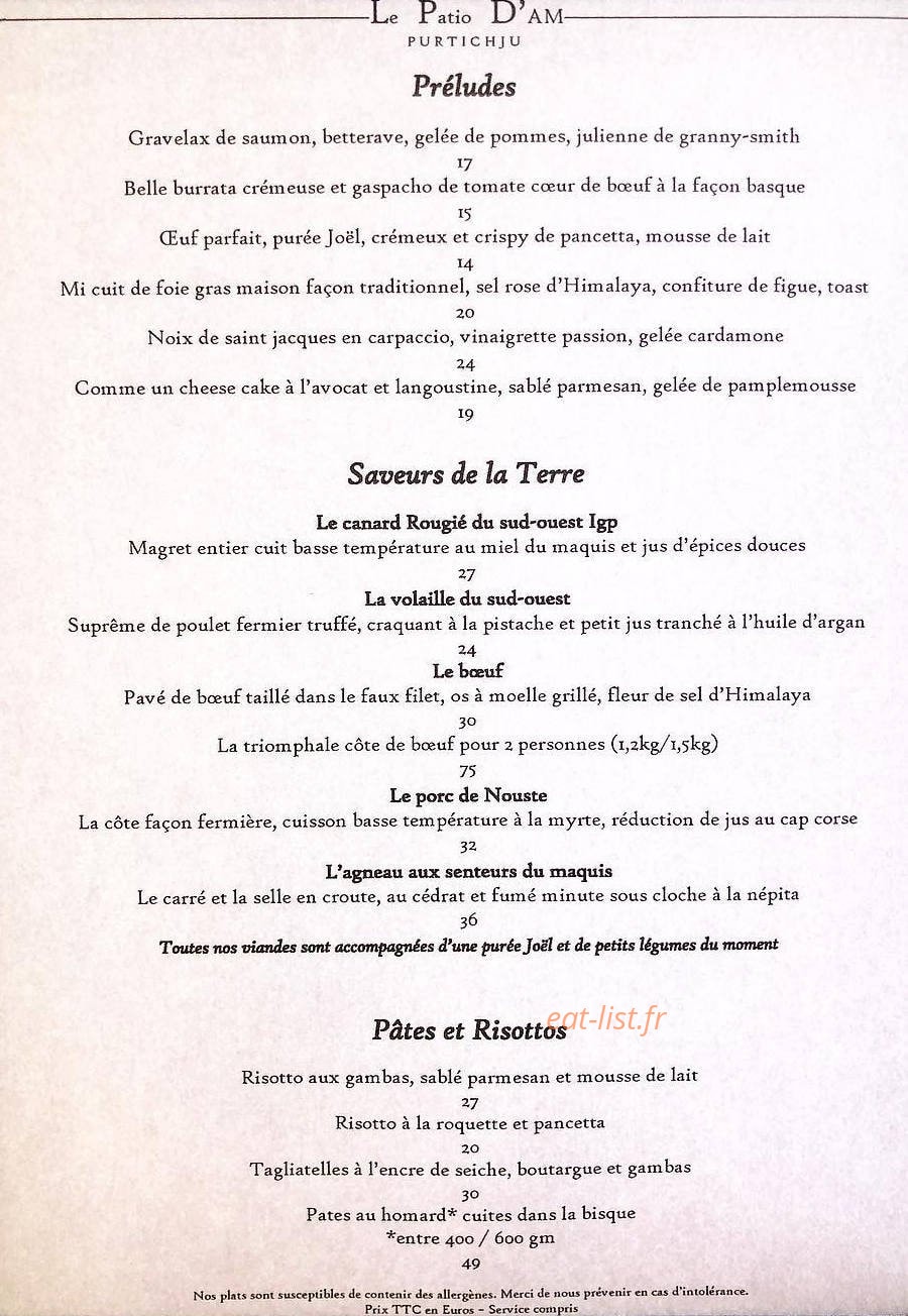 Le Patio d'Am — carte page 2