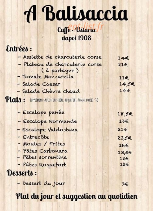 A Balisaccia — carte page 1
