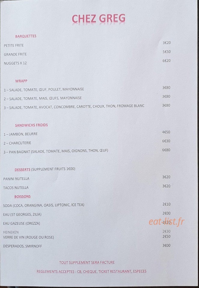 Le camion Chez Greg — carte page 2