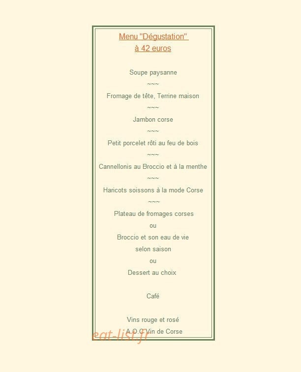Auberge U Licettu — carte page 1