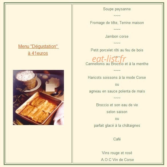 Auberge U Licettu — carte page 4