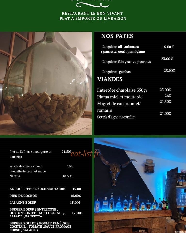 Le bon vivant — carte page 2