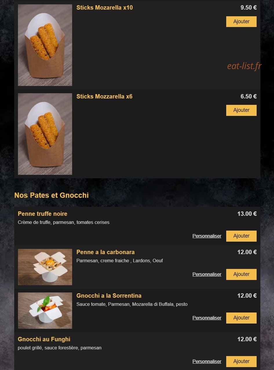 Chez Cathy — carte page 8