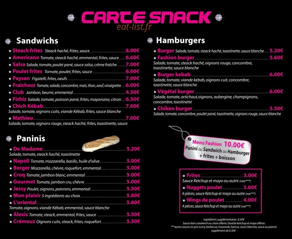 Fashion Pizza — carte page 4