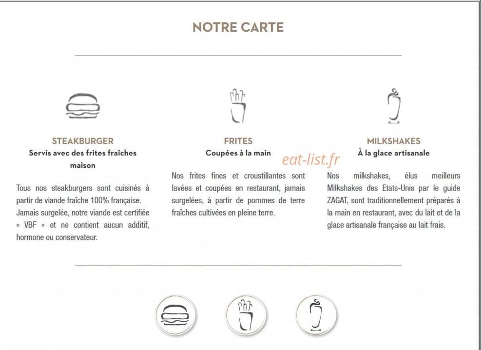Steak 'n Shake — carte page 1