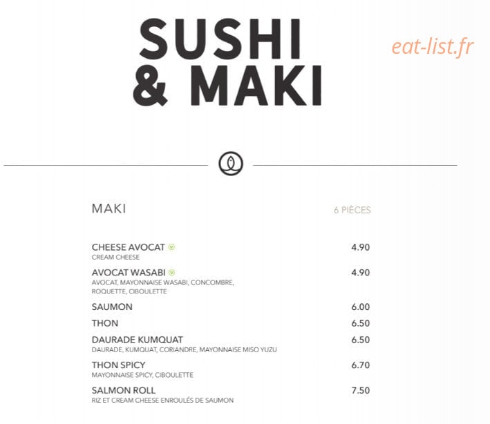Sushi Shop — carte page 20
