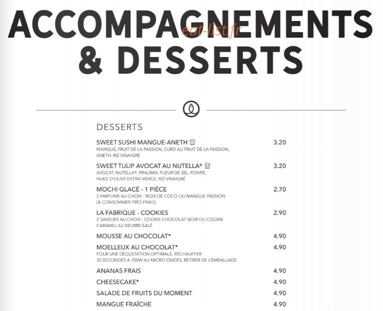 Sushi Shop — carte page 36