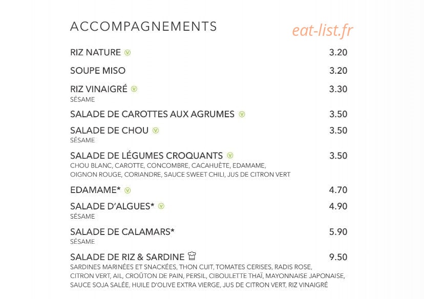 Sushi Shop — carte page 35