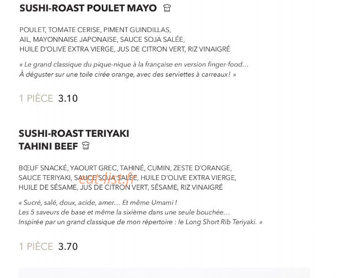 Sushi Shop — carte page 6