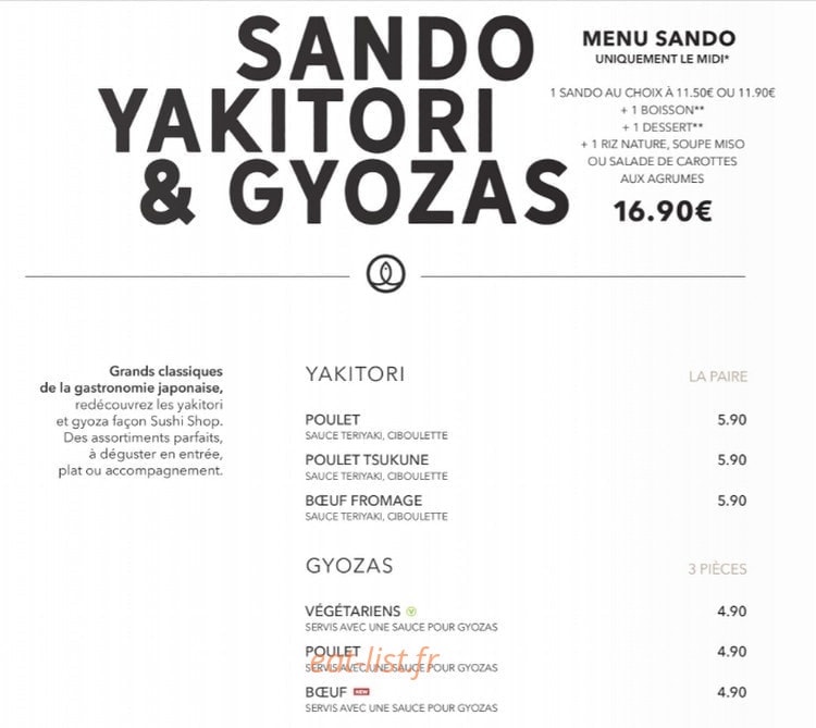 Sushi Shop — carte page 16