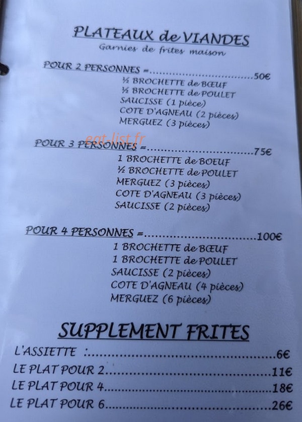 Chez Francis — carte page 2