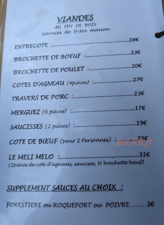 Chez Francis — carte page 1