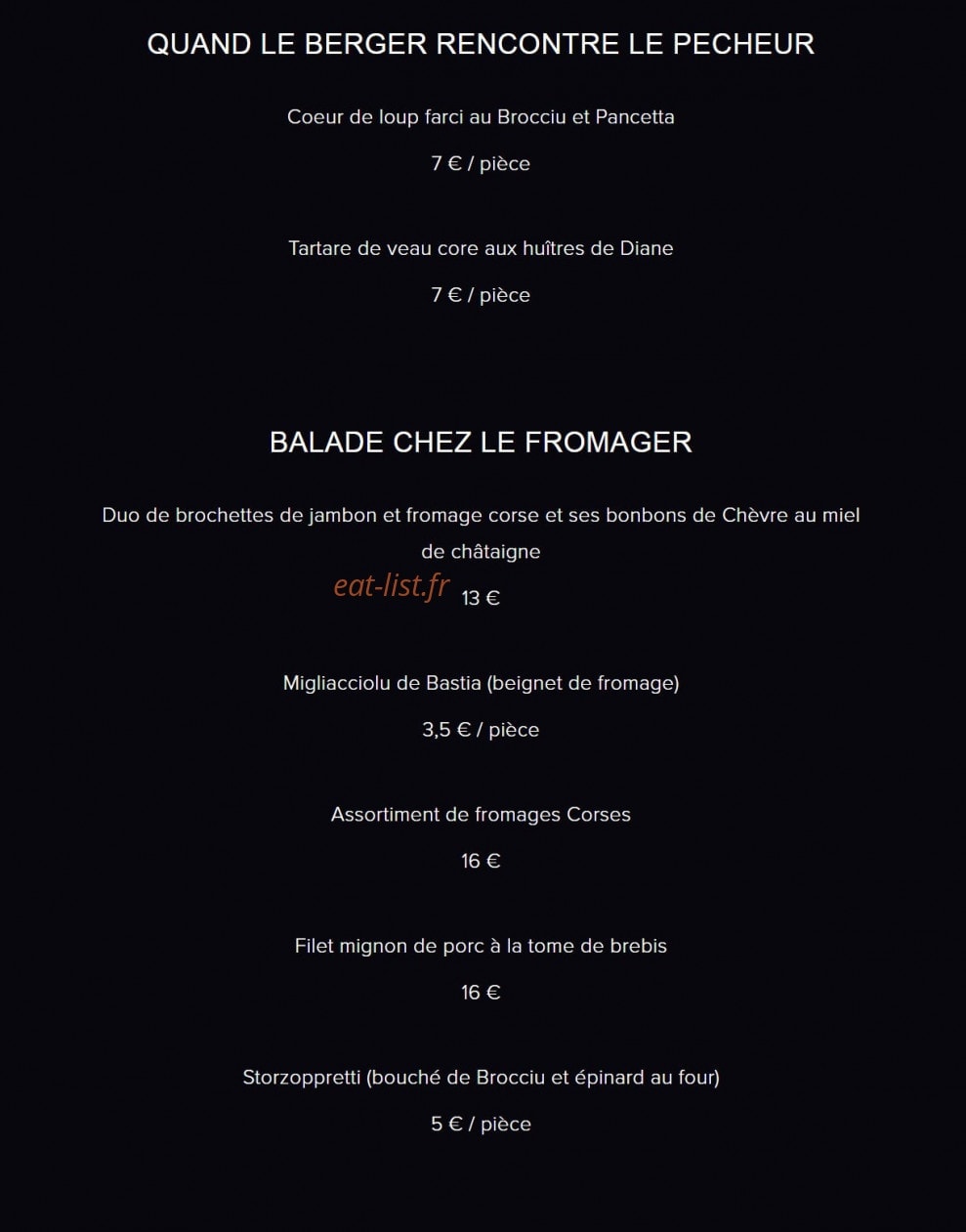 Da Passano — carte page 1