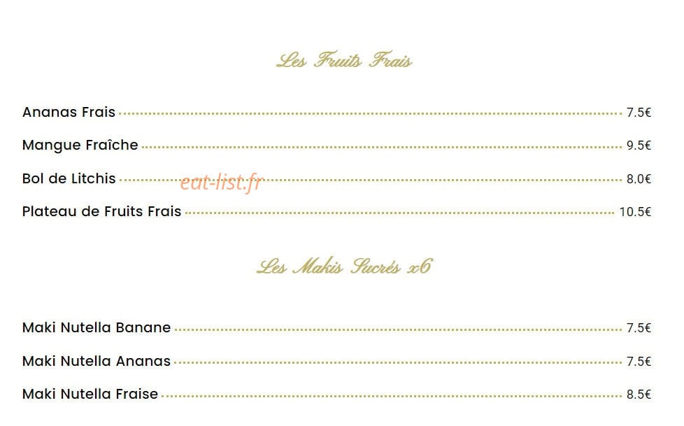 Sushibar — carte page 5