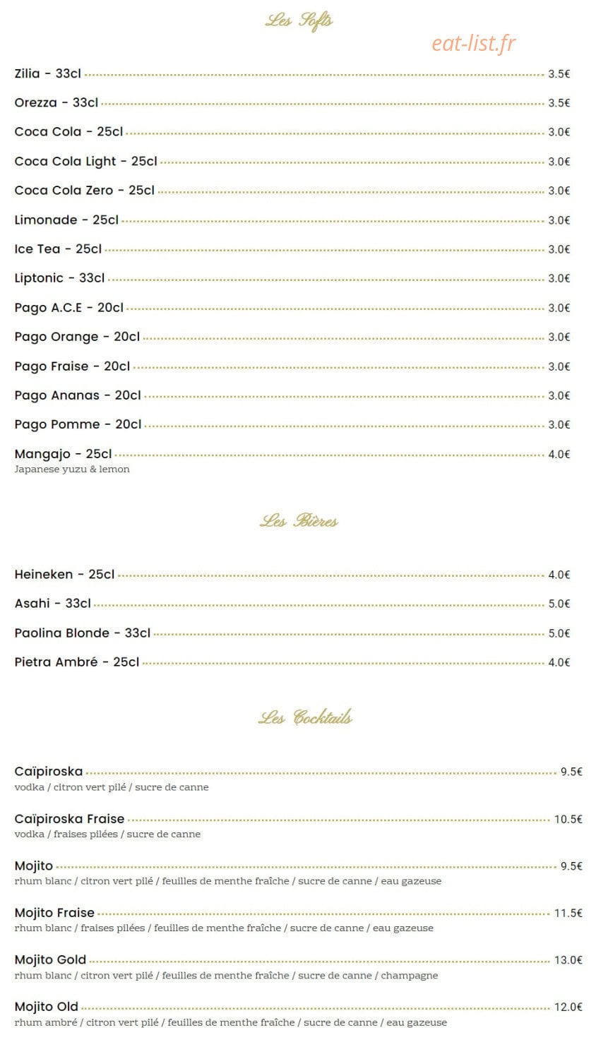 Sushibar — carte page 4