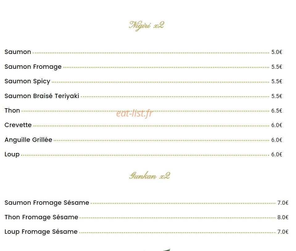 Sushibar — carte page 7