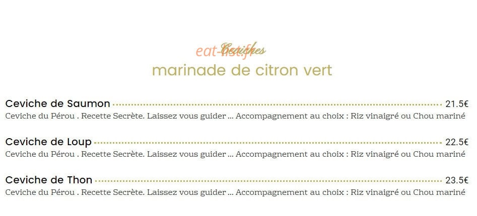 Sushibar — carte page 8