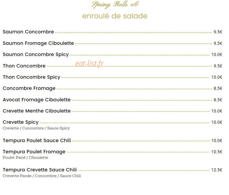 Sushibar — carte page 10