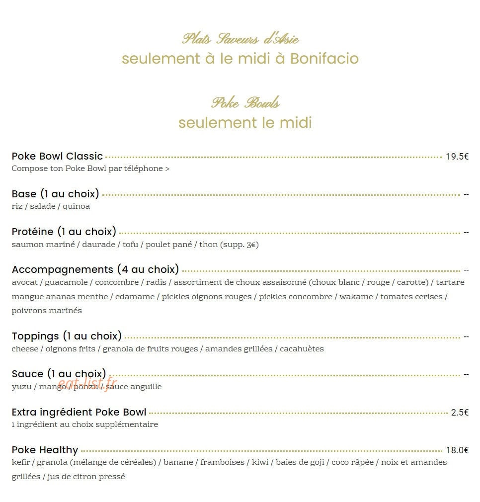 Sushibar — carte page 1