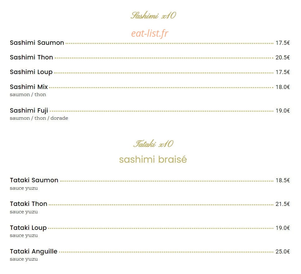 Sushibar — carte page 9